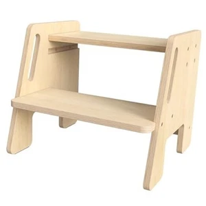 Toddler 2 Step Wooden Stool – Sturdy Step Ladder for Bathroom, Kitchen & Home - Picture 1 of 7