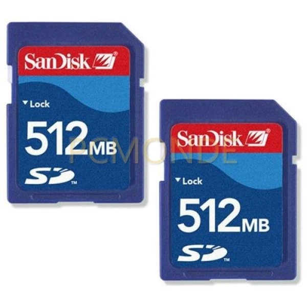 2x SanDisk SD 512 MB Class 2 Secure Digital Card Bundle (SDSDB-512-A10-KIT) - Image 1 of 1