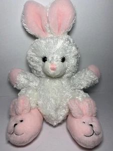 Vtg Bunny Plush Animal Alley Puppet Toys R Us Rabbit Wearing Pink Slippers - Picture 1 of 9
