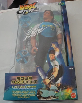 Новый в коробке! Max Steel 12 дюймов Aqua Attack & MX7 Wave Skimmer Mattel 2001 Подписано ALTON - Изображение 1 из 2