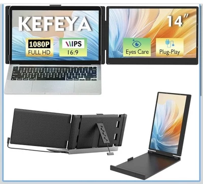 Laptop Screen Extender Ultra Thin 14” IPS 1080P Portable Monitor Plug N Play - Image 1 of 4
