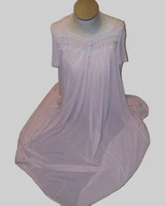 Camisón largo Miss Elaine Classics para mujer XL Babydoll rosa transparente sexy femenino  - Imagen 1 de 7