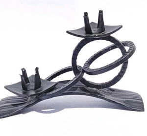 Kerzenständer Schmiedeeisen Brutalist Modernist Art Deco Skulptur Schweizer Design RK - Bild 1 von 17