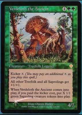 Magic the Gathering VERDELOTH THE ANCIENT #219/350 Invasion Green Foil Rare NM  - Image 1 of 2
