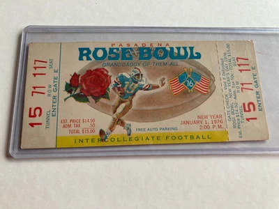Boleto de partido de fútbol americano casi como nuevo 1976 Ohio State Buckeyes vs UCLA FULL ROSE BOWL Foto 1 de 2