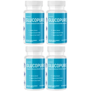 Glucopure Blood Sugar Support for Weight Loss & Heart Health - 4 Bottles - Picture 1 of 5