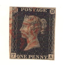 Penny Black 4 margin Plate 9 Sg VeryFine cat £900 Red Maltese cross See Note