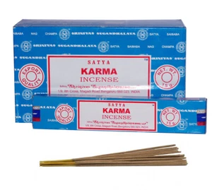 Bulk Buy 3 or 12 Pack Box 15g Satya Karma Nag Champa Incense Joss Sticks - Picture 1 of 1