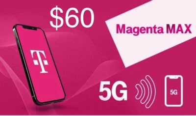T-Mobile MAGENTA MAX  ✅  Unlimited Premium 5G Plan • Monthly ✈️ Same Day - Image 1 of 3