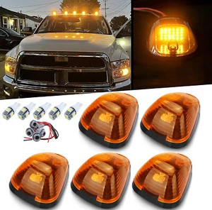 5pcs AMBER Cab Roof Marker Lights For Dodge Ram 1500 2500 3500 4500 2003 - 2023 - Picture 1 of 11
