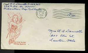 1944 WW2 PATRIOTIC SHERMAN #6287 RAY DAVIS PUBLISHER WWII "FREE" - Picture 1 of 1