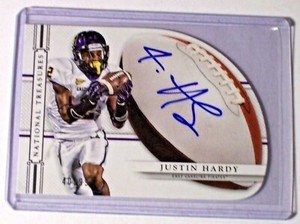 2015 National Treasures Collegiate Multisport Die Cut Autograph Justin Hardy /99