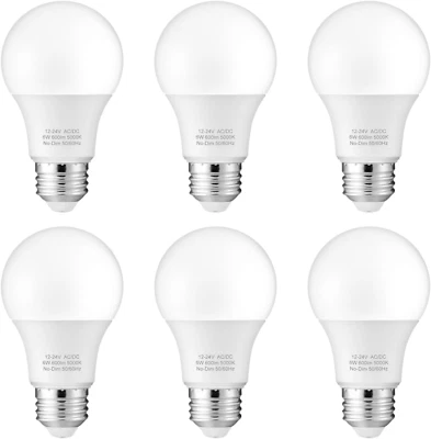 12V LED Bulb 6W(50W Equivalent), Daylight 5000K, 12V-24V AC/DC, 600 Lumens, Non- - Image 1 of 4
