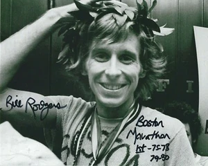 BILL RODGERS Running BOSTON MARATHON firmato 8 x 10 foto iscrizioni SPEDIZIONE GRATUITA - Foto 1 di 1