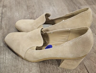 JOIE размер 8,5 Wevenly замши блок каблук закрытый носок туфли желтовато-коричневый новый с недостатком - Изображение 1 из 4