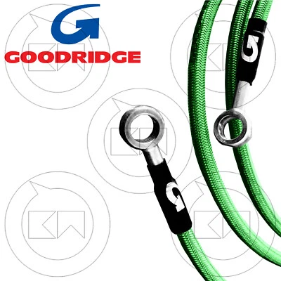 GOODRIDGE KIT TUBI FRENO IN TRECCIA ACCIAIO DIRETTI VERDE KAWASAKI Z 750 2004 04 Foto 1 de 2