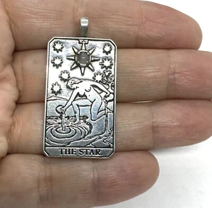 Colgante de cartas del tarot de piedra lunar de plata esterlina de colección 9,12 g - Imagen 1 de 10