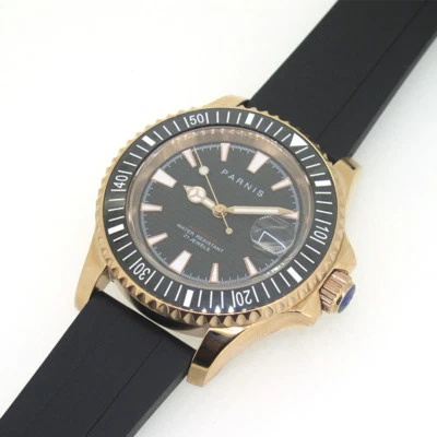 Reloj mecánico automático Parnis Miyota 41 mm para hombre zafiro oro rosa caja regalo Foto 1 de 4