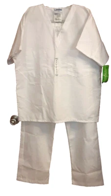 Conjunto Médico Landau Para Hombre Blanco Manga Corta Top Pantalones Largos Talla M Nuevo con Etiquetas Foto 1 de 4