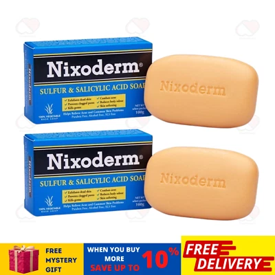 2 Packs of NIXODERM Sulfur & Salicylic Acid Soap 100g - Acne/Common Skin Problem - Image 1 of 4