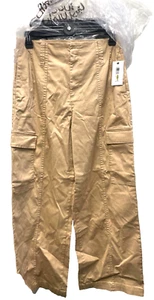 Women's Super-High-Waist Wide-Leg Cargo Pants sz 14 - Picture 1 of 2