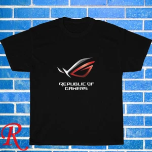 New ASUS ROG Republic of Gamers Black/Grey/Navy/White Size S-5XL Unisex T-Shirt - Picture 1 of 8