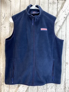 Vineyard Vines Vest Boys XL 18 Blue Full Zip Up Whale Logo Kids - Picture 1 of 6