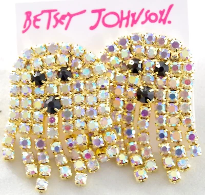 *ПОДВЕСКИ * 1,75» BETSEY JOHNSON ЗУБЦЫ КОМПЛЕКТ AB СО СТРАЗАМИ ПРИЗРАК СЕРЬГИ ДЛЯ ХЭЛЛОУИНА - Изображение 1 из 4