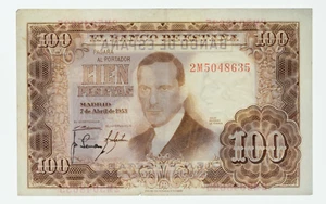 Billete 100 pesetas 1953 Julio Romero De Torres Circulado MBC Serie 2M - Imagen 1 de 2