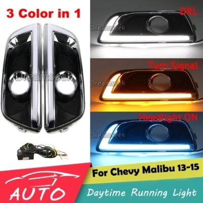 Faro antiniebla LED DRL para Chevrolet Malibu 2013-2015 luz de circulación diurna con giro Foto 1 de 4
