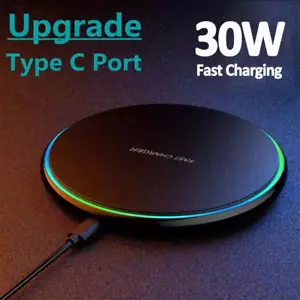 Wireless Charger Qi 30W SCHNELL Ladegerät Induktive Ladestation Kabellos Handys - Bild 1 von 10