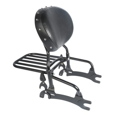 Black Sissy Bar Backrest Luggage Rack Fit For Indian Chief Dark Horse 2014-2018 - Image 1 of 4