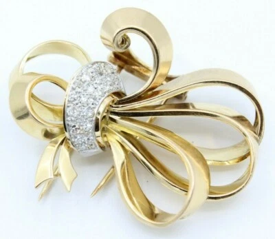 PIN BROCHE ORO 18KT VINTAGE CON DIAMANTES DE 1,25CT.GUGANTAS PAZ Foto 1 de 4