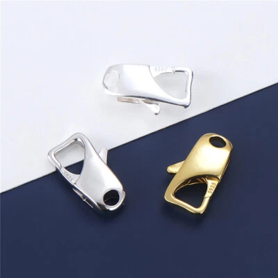 925 Sterling Silver Square Lobster Clasps Jewelry Findings 15.2x7.2mm - Image 1 of 4