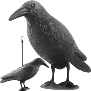Corvo Finto Spaventapasseri Dissuasore Statua Spaventa Scaccia Piccioni Uccelli - Foto 1 di 4