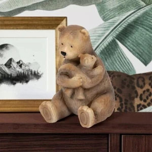 Bonnie & Beau Bär Mutter umarmendes Jungtier Familie Figur Ornament neutral Wohnkultur - Bild 1 von 1