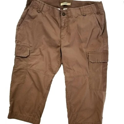 Sello 10 Marrón Carga Algodón Spandex Damas Talla 12 Capri Usado en Excelente Condición Foto 1 de 4