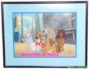 Disney Store Oliver Litografía Enmarcada Sello Dorado Habitación Infantil De Colección 1996 - Imagen 1 de 2