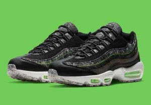 Nike Air Max 95 Black Electric Green Recycled CV6899-001 SIZE 12 (SEND EXPRESS) - Picture 1 of 5