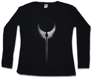 CAMISETA DE MUJER VALKYRIE WINGS MANGA LARGA Símbolo Walhalla Ravens Odín Thor - Imagen 1 de 1