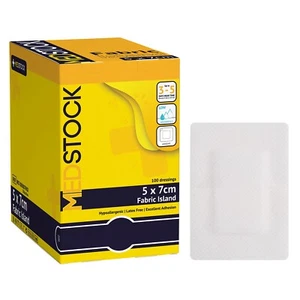 MEDSTOCK Fabric Island Dressing - 5cm x 7cm (Box of 100) - Picture 1 of 5