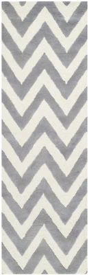 Safavieh Cambridge SILVER / IVORY Wool Runner 2' 6 x 20' - CAM139D-220 - Image 1 of 2