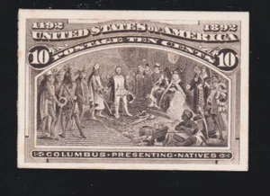 US 237P4 10c Columbian Exposition Proof on Card VF-XF PH (003) - Picture 1 of 2