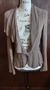 VINTAGE GHOST ENGLAND Brown VISCOSE JACKET BLAZER SIZE Medium Gypsy Boho Stevie - Picture 1 of 7