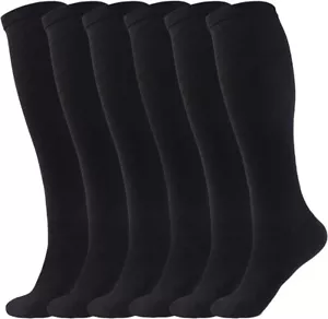 Compression Socks Stockings Womens Mens Knee High 20-30mmHG S/M Black 3 Pairs - Picture 1 of 4