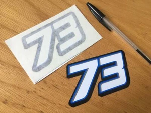 Calcomanías Álex Márquez número 73 (par pequeño) - 2020 - vendedor del Reino Unido - Imagen 1 de 1