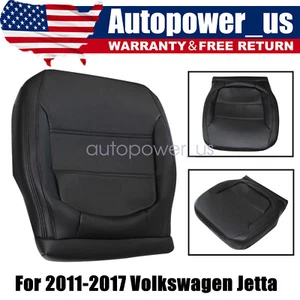 Driver Side Bottom Leather Seat Cover 2011-2017 For Volkswagen Jetta Sedan Black - Picture 1 of 8