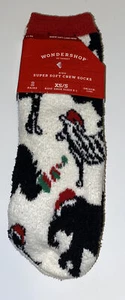 Wondershop Kids Super Soft Crew Socks, Size XS/S White With Zoofari Animals - Picture 1 of 4