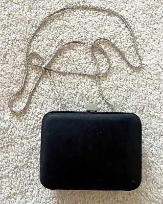 Mini Bolso Bandolera Enzo Angiolini Negro Nylon Noche Hombro Bolso sin asas Cadena Baile de graduación Foto 1 de 4