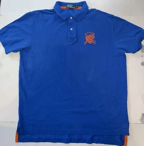 Polo/Ralph Lauren Crest Short Sleeve Shirt Blue/Orange Rugby Style SZ XL - Imagen 1 de 5